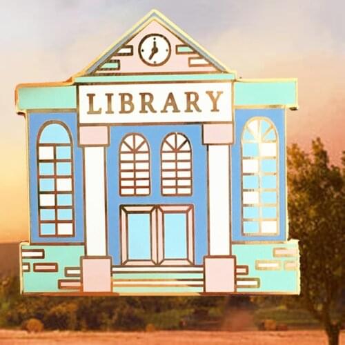 Library Brooch Reading paradise Badge Books librarians Enamel pin Readers Gift