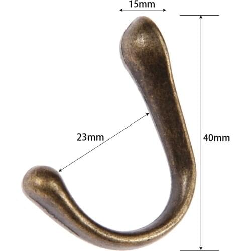 Zinc Alloy Antique Bronze Home Hat Coat Clothes Hook Towel Wall Door Hangers Hooks Bathroom Accessories with Screw 40*15*23mm