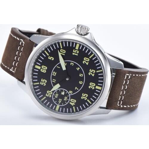 CORGEUT Aseptic Dial Mens Watch Luminous Manual Winding Seagull Movement Mechanical Watch Mens Sapphire Brand Waterproof Watch