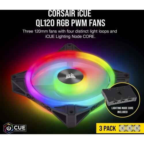 Corsair Fan QL Series Ql120 RGB 120mm RGB LED Fan black/white color new original