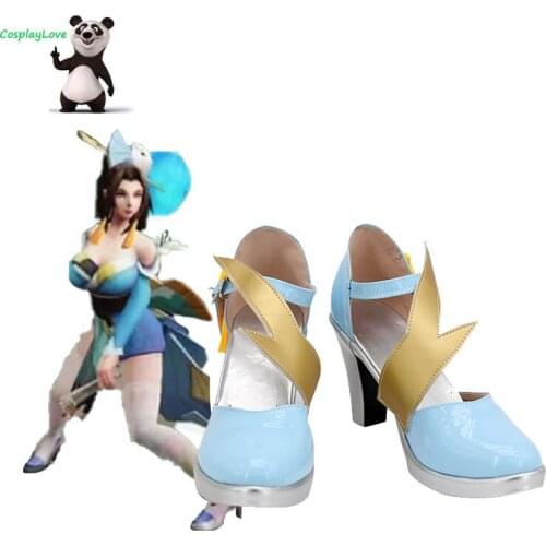 CosplayLove Arena Of Valor Honor of Kings Shiranui Mai Blue Cosplay Shoes Long Boots Leather Hand Custom Made