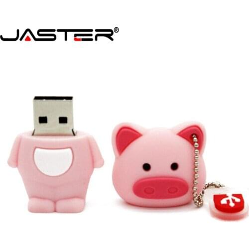 JASTER Cartoon Pig USB 2.0 Flash Drive 4GB 8GB 16GB 32GB 64GB 128GB Cute Pen Drives Wholesale Memory Stick Memory Stick Pink U