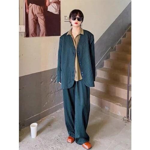 Женские брючные костюмы в полоску JANTSALINMO China At AliExpress