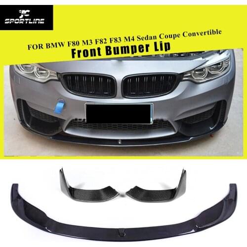 Carbon Fiber Front Bumper Lip Spoiler Splitters For BMW F80 M3 F82 F83 M4 Sedan Coupe Convertible 2014 - 2019 Front Splitters