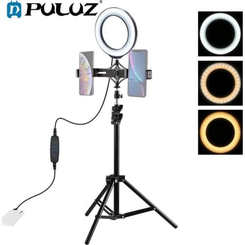 PULUZ 6.2 inch LED Selfie Ring Light & 1.1m Light Stand & Cell Phone Holder For Photo Studio YouTube Vlogging Video Shooting