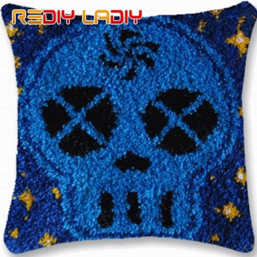 Latch Hook Kits Opera Mask Cushion Cover Pre-Printed Canvas DIY Yarn Crocheting Crafts Pillow Case Sofa Bed Pillows Home Decor