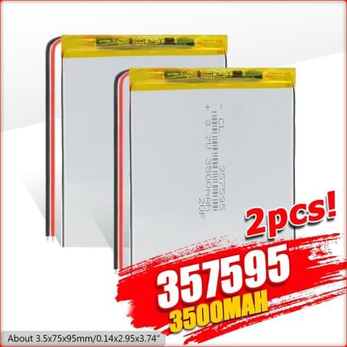 3.7V 3500mAh 357595 Polymer Lithium Li-Po Rechargeable Battery For MP5 GPS PSP DVD E-book 7" Tablet PC video game PAD speaker