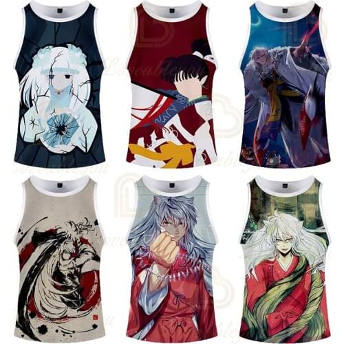 Anime Inuyasha Unisex Tank Top for Men Fashion Cool Summer Tank Top Work Out Men Women Tank Tops Halter Tank Top