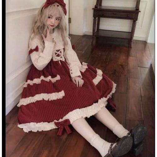 Japanese Sweet Lolita Dress Summer Sweet Princess Gothic Victorian Angel Puff Doll op Kawaii Lolita Daily Dresses Party Costumes
