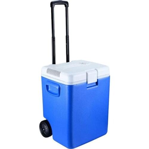 Mini fridges Mini Fridge Wheeled Electric Cooler and Warmer, 30 L Portable Car Refrigerator with AC+DC Power Plug
