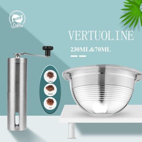 ICafilasVVIP Stianless Steel Reusable Big CUP For Nespresso Vertuo Coffee Capsule Filter Espresso Vertuoline