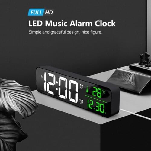 Fashion Living Room Digital Display LED Digital Perpetual Calendar Clock Luminous Silent Electronic Alarm Clock