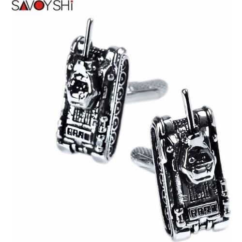 SAVOYSHI Fashion Tanks Cufflinks for Mens Shirt Cuff bottons high quality Novelty Paint Cufflinks Brand Jewelry Wholesale