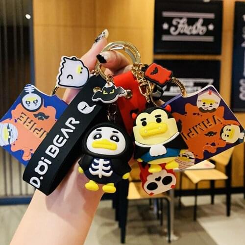 New Cartoon Elves Keychains For Men Women Car Bag Key Ring Fashion Resin Key Chains Halloween Gift for Couple Friends