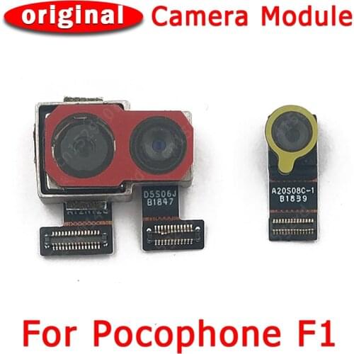 Original Front and Rear Back Camera For Xiaomi Mi Pocophone Poco F1 Main Facing Camera Module Flex Cable Replacement Spare Parts