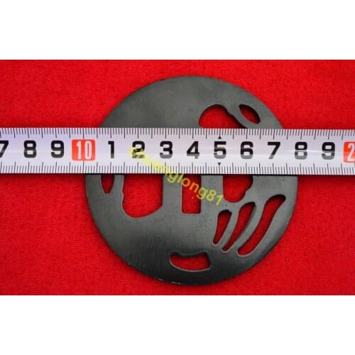 Strong Japanese Iron Steel Tsuba Iron Fit Samurai Katana Sword Guard Wakizashi Nice