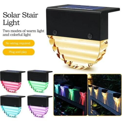LED Solar Lamp Path Stair Outdoor Waterproof Wall Light Garden Landscape Step Deck Lights Balcony Fence Solar Lights