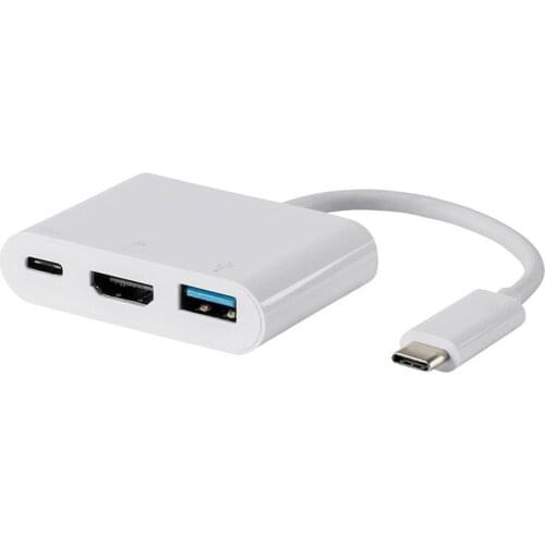 Thunderbolt 3 Type C USB 3.1 to 4K HDMI VGA 3-in-1 adapter cable for Apple macbook&pro(thunderbolt-3-port)