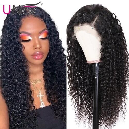 Unice Hair 13x4 Deep Part Curly Human Hair Wig With Baby Hair 10-24" Human Hair Wigs Pre Plucked Remy Lace Wigs