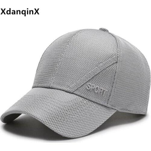 XdanqinX Summer Mesh Caps For Men Women Breathable Baseball Cap Adjustable Size Mesh Ventilated Couple Sports Cap Snapback Cap