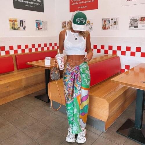 2021 za new summer Bohemian womens Retro knot cloth patchwork flower print skirt womens lace up slim high waist skirt