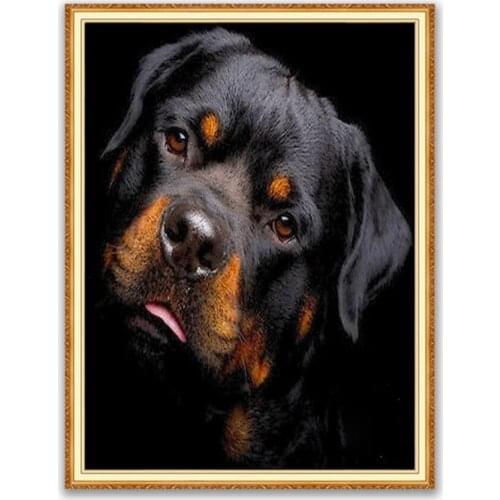 Animal Dog Rottweiler DIY 11CT Embroidery Cross Stitch Kits Craft Needlework Set Cotton Thread Printed Canvas Home Decoration