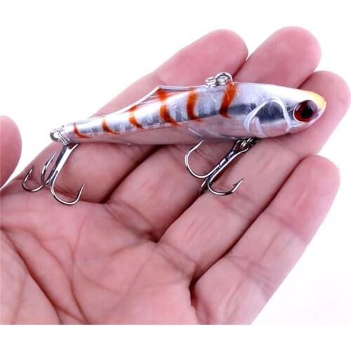 1 Pcs 7cm/24g Winter VIB Fishing Lure With Lead inside Hard Bait Diving Swivel Jig Wobbler Lure ice Sea Fishing Tackle