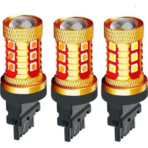 10Pcs 3157 3156 3047 3457 1000LM 15 SMD 3030 LED Amber Turn Signal White P27W T25 Auto Reverse Bulb Red P27/7W Car Brake Light
