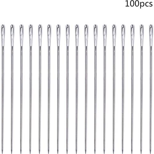 100Pcs/Set Leather Art Hand Stitch Hair Straightener Looper DIY Handmade Book Tools Curved Needles Hand-painted Bookbinding NEW