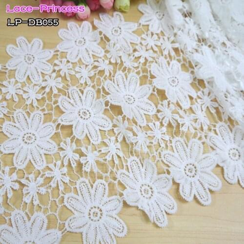 2 yards width 29CM white polyester embroidery Lace fabric skirt hem costumes Accessories Wedding Sewing Edge lace trim DB055