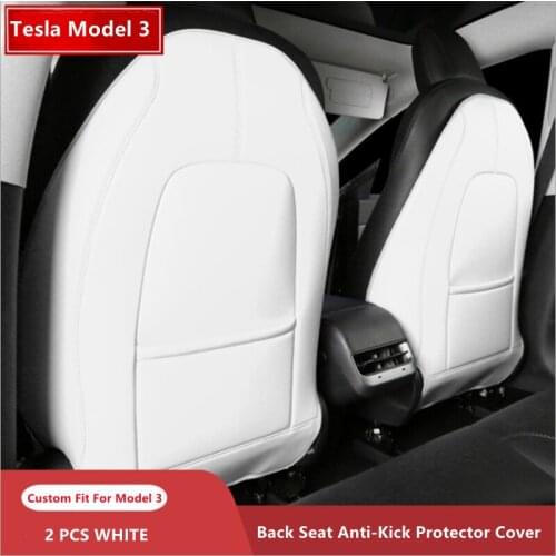 Tesla Model 3 Car Accessories Leather Anti-Child-Kick Pad Car Seat Back Cover Protector Kick Clean Mat Pad For Tesla Model 3