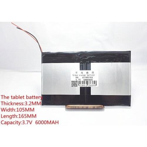 Free shipping large capacity 3.7 V tablet battery 6000 mah each brand tablet universal rechargeable lithium batteries 32105165