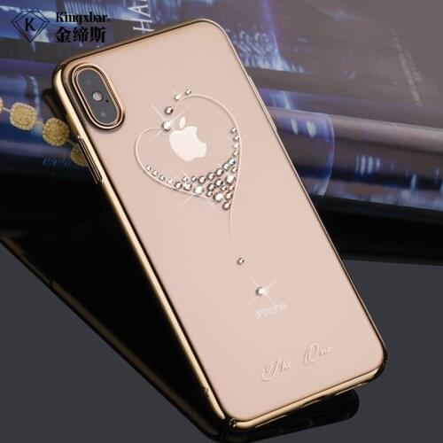Bling Plating Slim Case For iPhone XS/XS Max 6.5/X Back Hard Cover Crystal Diamond Luxury Brand Clear Thin Shockproof Women