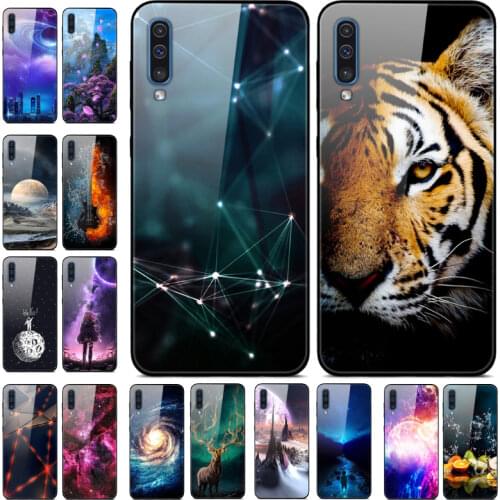 For Samsung Galaxy A50 Case Tempered Glass Back Cover Phone For Samsung A50 A505 A505F SM-A505F Silicone Case 6.4 coque bumper