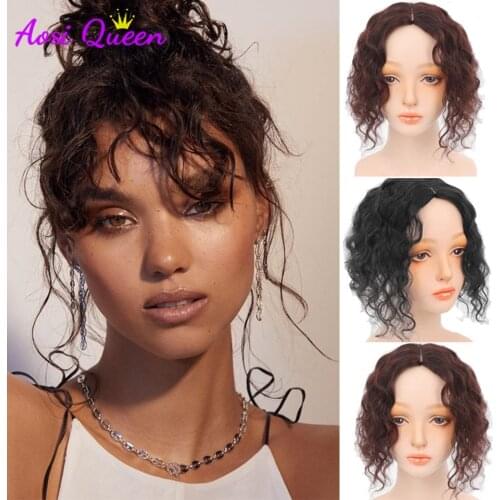 LIANGMO Woman Hair Wig Thin Skin Natural Hair Party Top HairPiece Women Curly Hair Replacement Wigs Clip Hair Wig Extension