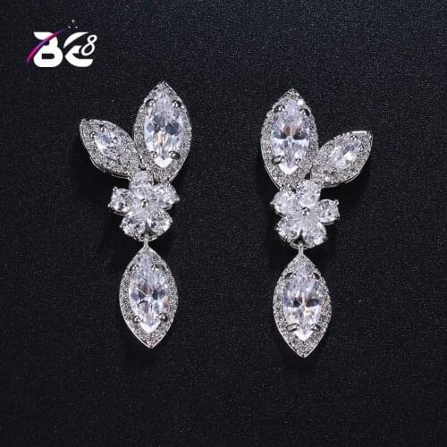 Be 8 Water Drop Long Dangle Earrings,Flower Drop Earrings for Women Gift Lovely Jewelry E372