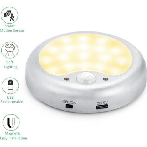 PIR Motion Sensor LED Under Cabinet Lamp USB rechargeable emergency lamp