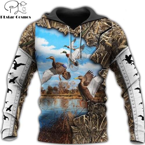 3D Printed Duck Hunting Animal Hoodie Harajuku Autumn Sweatshirt Streetwear hoodies Unisex Casual jacket Tracksuits DW0107