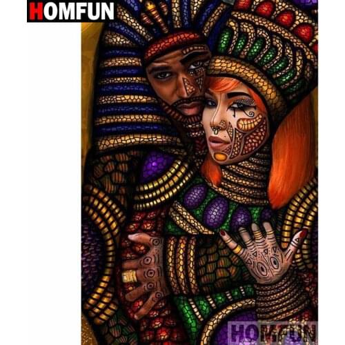 HOMFUN Full Square/Round Drill 5D DIY Diamond Painting "Couple characters" 3D Diamond Embroidery Cross Stitch Home Decor A20117