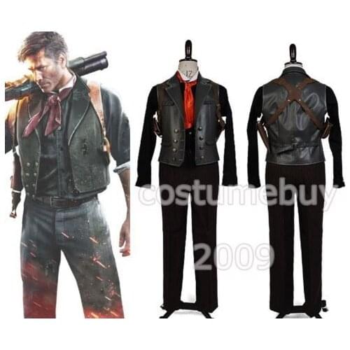 Bioshock Infinite Booker DeWitt Cosplay Costume Man black Full Set