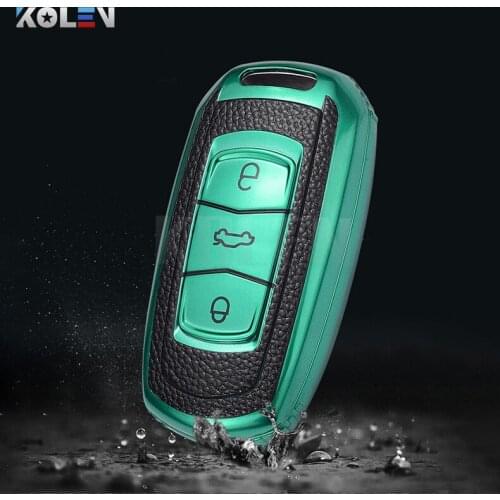 TPU+PU Car Remote Key Case Cover For Geely Atlas Boyue NL3 EX7 Emarand Global Emgrarand X7 SUV GC9 Borui Auto Key Protect Shell