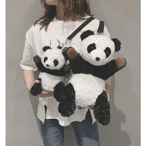 Panda doll shoulder crossbody bag female cartoon personality mobile phone plush bag