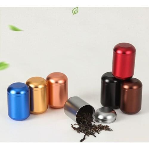 Metal Stainless Steel Tea Caddy Portable Travel Mini Canister Creative Gift Tea Box