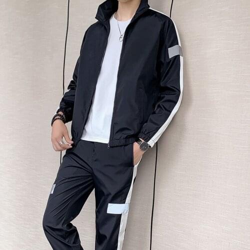 2021 Korean Mens Autumn Sets Sweatshirt Top Pants Sport Suit 2 Pieces Casual Tracksuit Male Sportswear Suit Outfits for Men