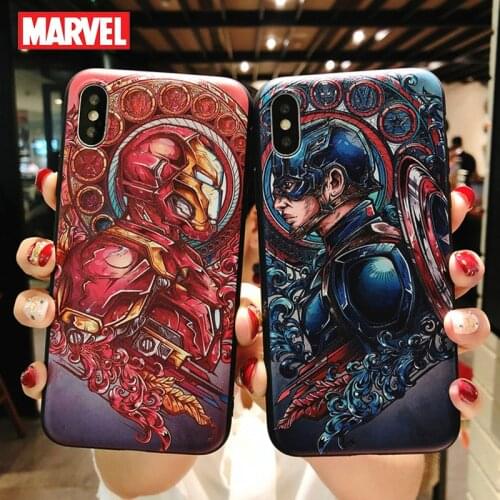 Marvel IronMan Captain America Soft Case for iPhone 11 Pro Max 12 Mini XS Max XR X 6 7 8 Plus 6s Back Cover Matte TPU Shell Cell