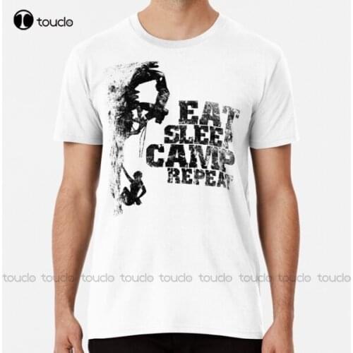 New Sleep Camp Repeat Premium T-Shirt Cotton Tee Shirt S-5Xl