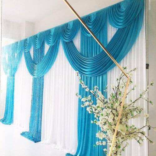 Nov New Arrival 3m H x6m W Ice Silk Backdrop Swag Wedding Party Decoration