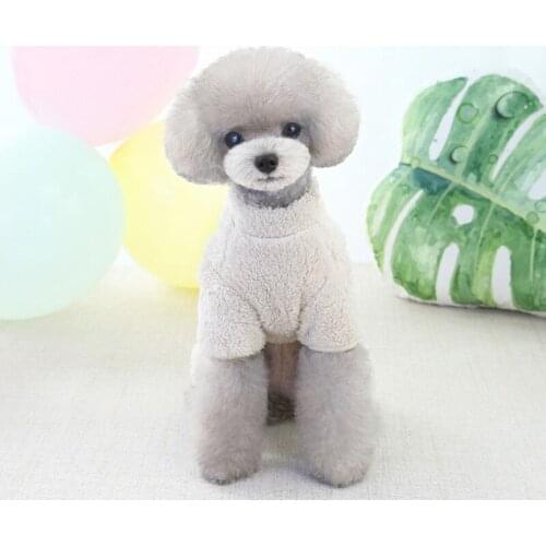 Pet Four Legged Cotton Padded Clothes Print Lovely Bear Three Color Warm Soft Sweater Dog Velvet Jacket Autumn Winter