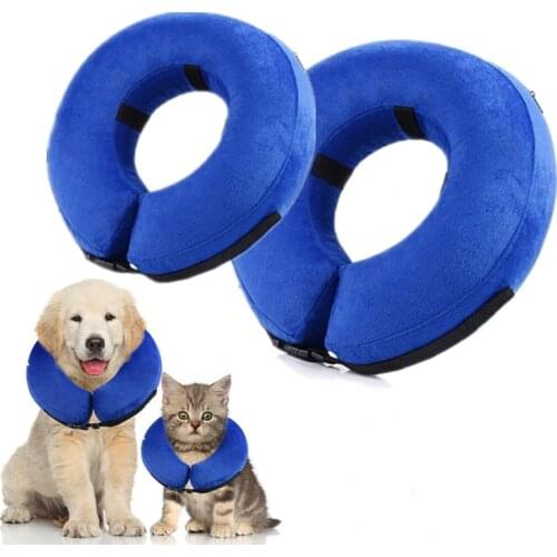 Dogs Collar Protective Inflatable Puppy Anti-Bite Necklace Cats Pet Recovery Neck Soft Blowing Ring Pet Products