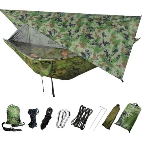 Outdoor Portable Waterproof Camping Hammock Tarp Fly-Tent Mosquito-Net Lightweight Sun Protection